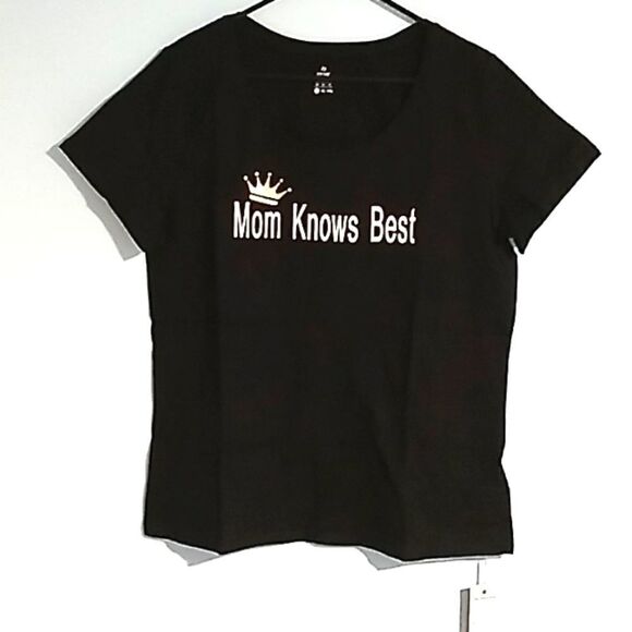 Fittin Mom knows Best crown scoop neck cap sleeve t shirt - Picture 1 of 11